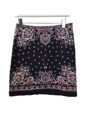 Talbots Bandana Print Pencil Skirt Size 4
